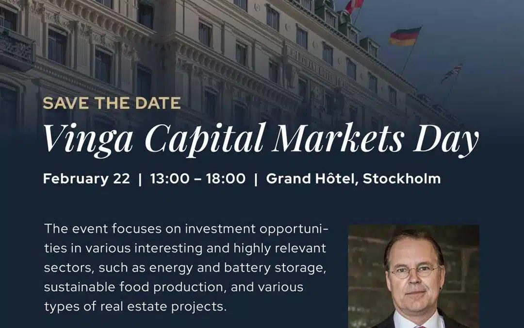 Welcome to Vinga Capital Markets Day in Stockholm, February 22 – 2024